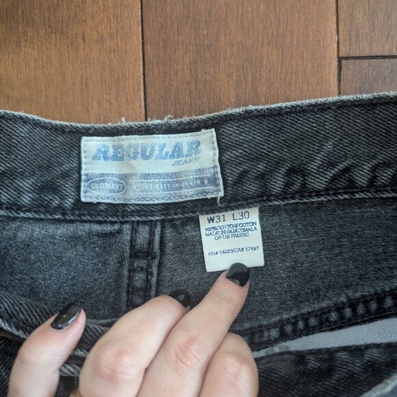 90s OLD NAVY BLACK WASH VINTAGE BAGGY JEANS - Picture 2 of 4